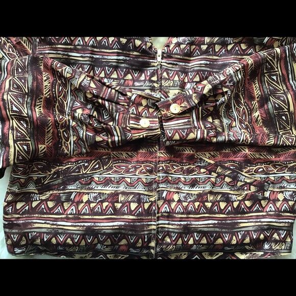 VTG Diane Gilman Silk Bomber Jacket Aztec Print,Western, Grunge Style,Medium - Picture 3 of 6
